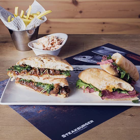 SteakBurger Atocha: menú con hamburguesa de 160g