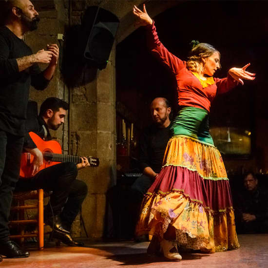 Tour a Pie por el Casco Antiguo de Barcelona, Espectáculo de Flamenco y Cena con Tour de Tapas en el Barrio del Born