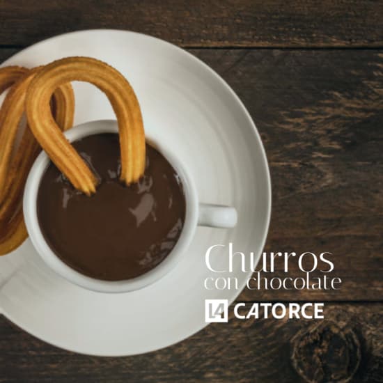 ﻿Churros con chocolate at La Catorce