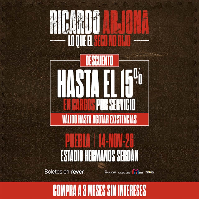 Ricardo Arjona “Lo Que el Seco No Dijo” - Puebla