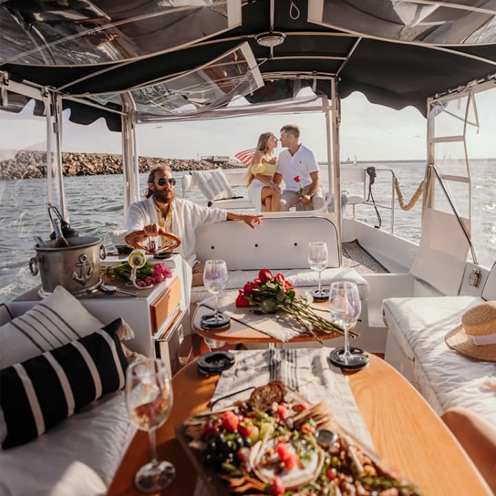 Luxury E-Boat Cruise with Wine, Charcuterie & Sea Lions Spotting
