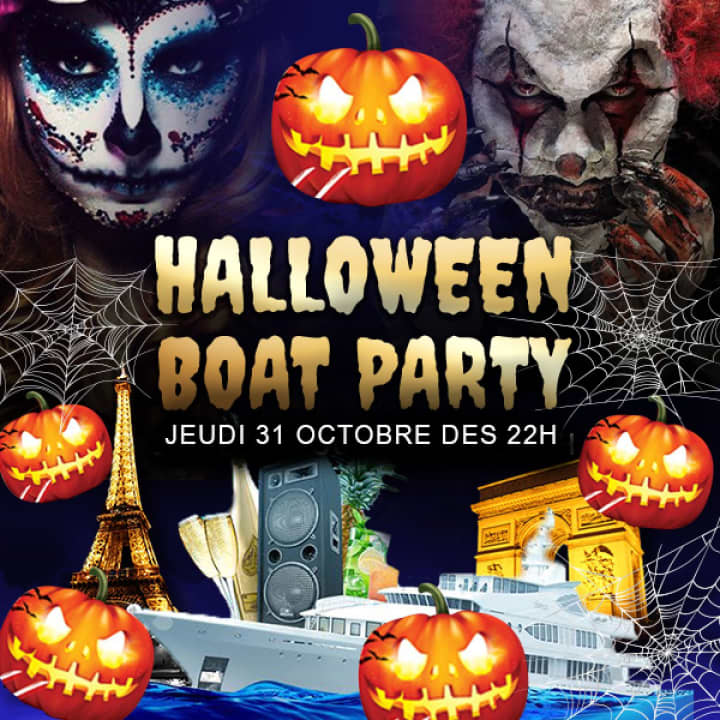 Paris boat party halloween geante bateau geant 3 niveaux