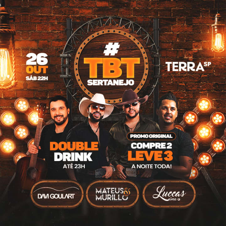 ﻿& TBT Sertanejo con Mateus Murillo, Davi Goulart y Luccas Lima en Terra SP