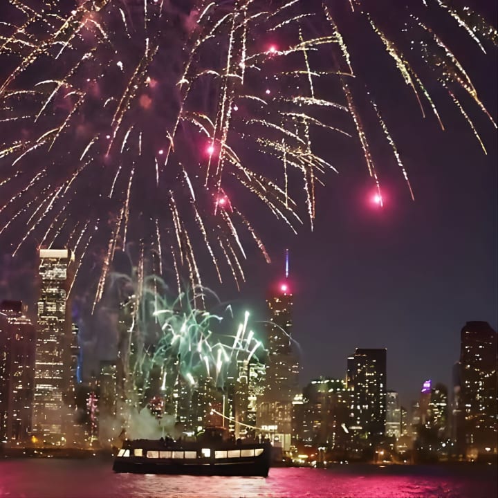﻿Crucero por los fuegos artificiales del lago Michigan en Chicago