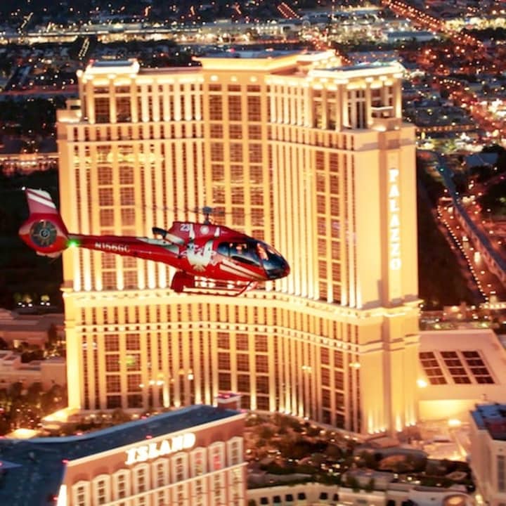 Helicopter Night Flight Over the Las Vegas Strip