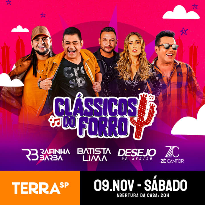 Show Clássicos do Forró com Batista Lima, Desejo de Menina, Rafinha Barba e Zé Cantor no Terra SP