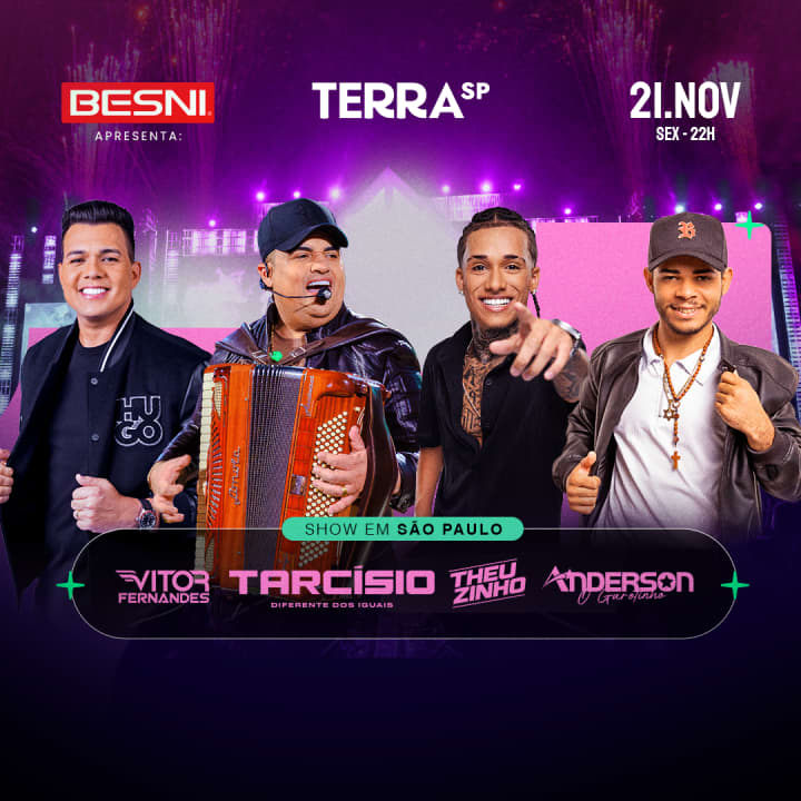 Besni Apresenta: Show do Tarcísio do Acordeon, Vitor Fernandes, Theuzinho e Anderson O Garotinho no Terra SP