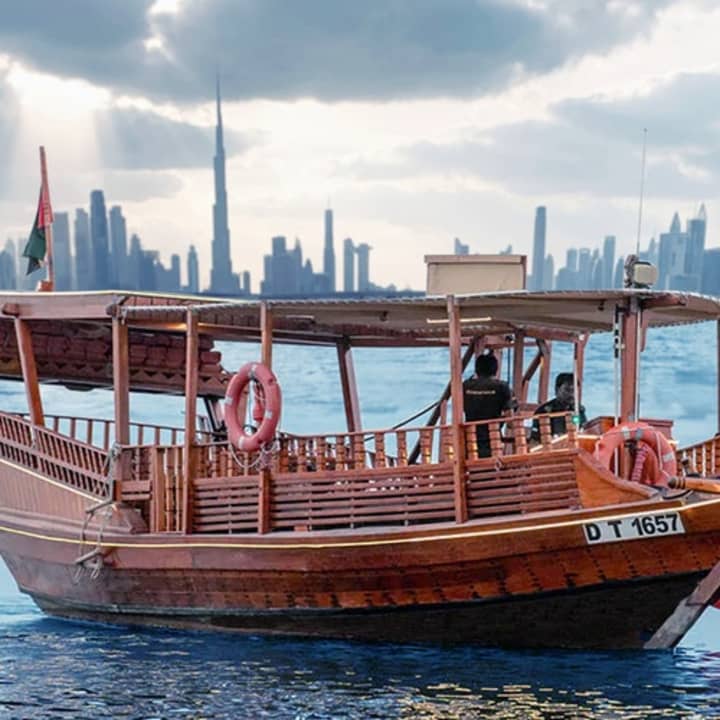 Dubai Sunset Abra Cruise with High Tea