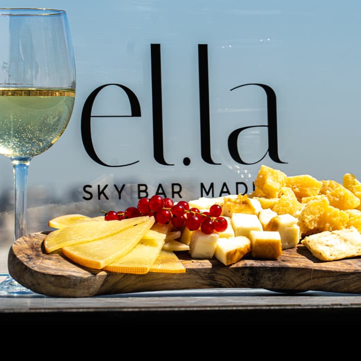 ﻿2 glasses of cava or wine + cheese board in Ella Sky Bar