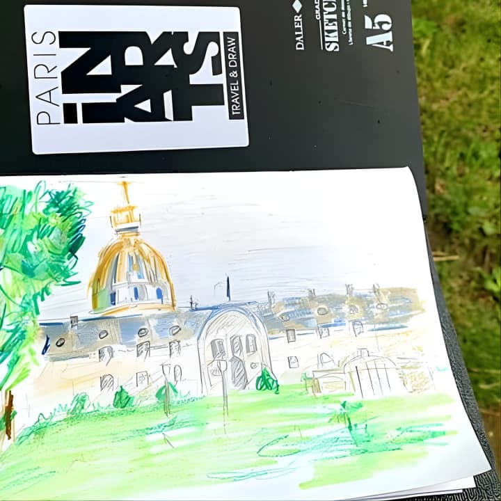 Taller de dibujo/cuaderno creativo durante un paseo de los Inválidos al Petit Palais