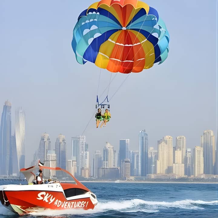 Get a Bird's Eye View of the Famous Dubai Marina Skyline with Parasailing