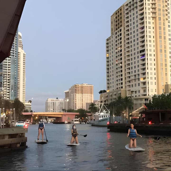 Sunset on Paddleboard Experience in Las Olas Fort Lauderdale 
