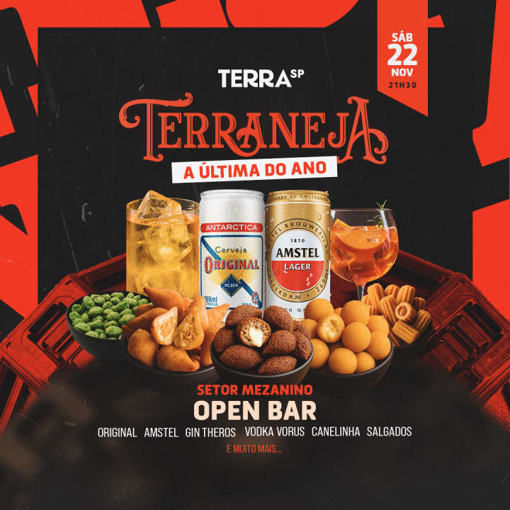 Terraneja Especial: A Última do Ano - Open Bar no Terra SP