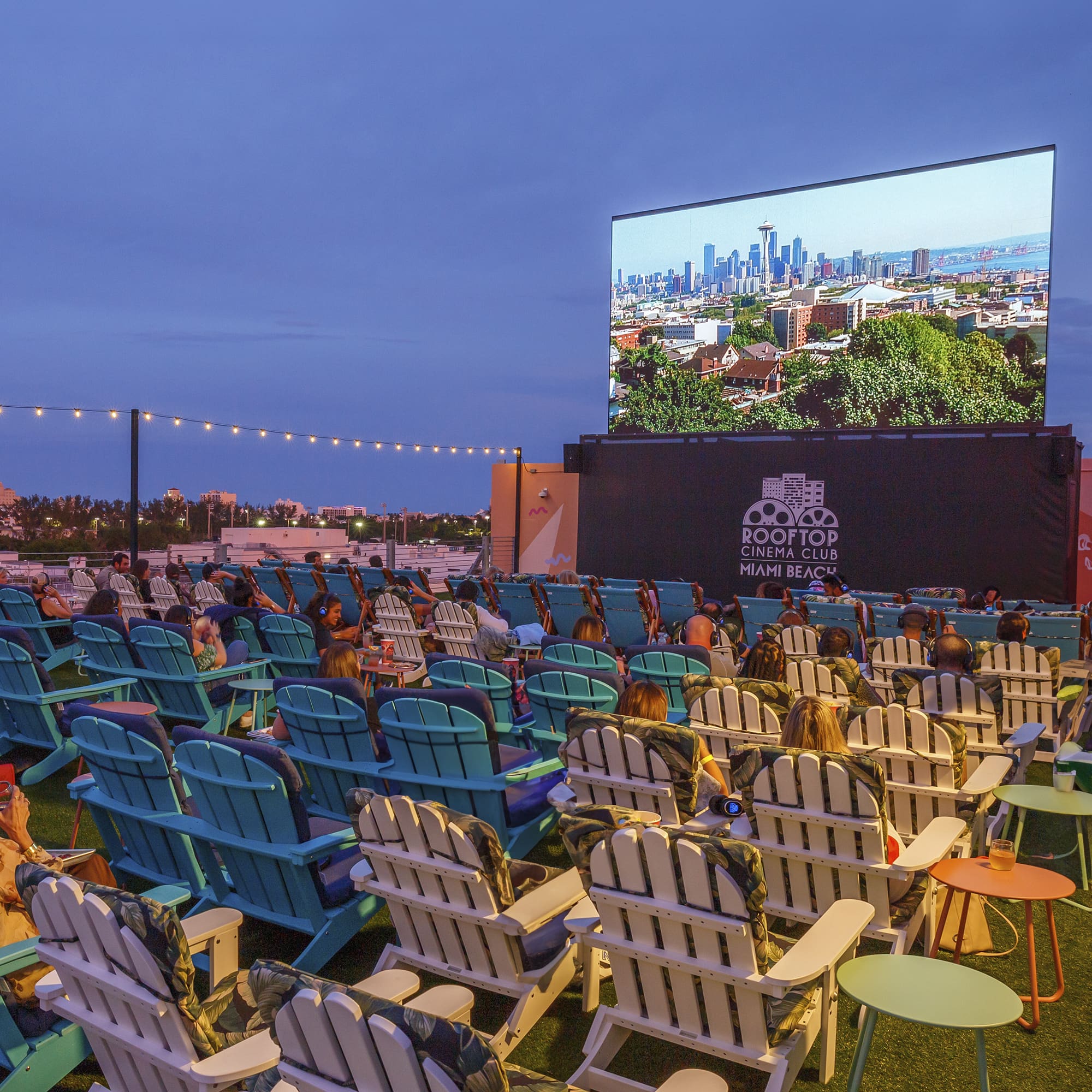 Enjoy the best outdoor cinema experience in Miami, with sunsets and starlit evenings, stunning views, friends and awesome drink and food