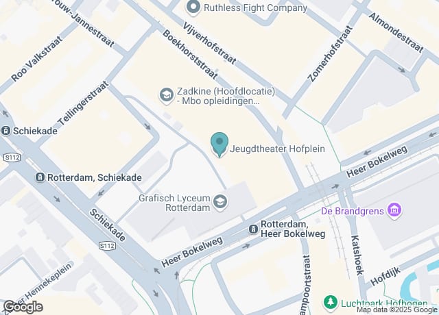 Map showing location of Hofplein Rotterdam