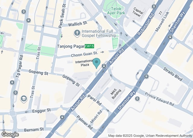 Map showing location of International Plaza