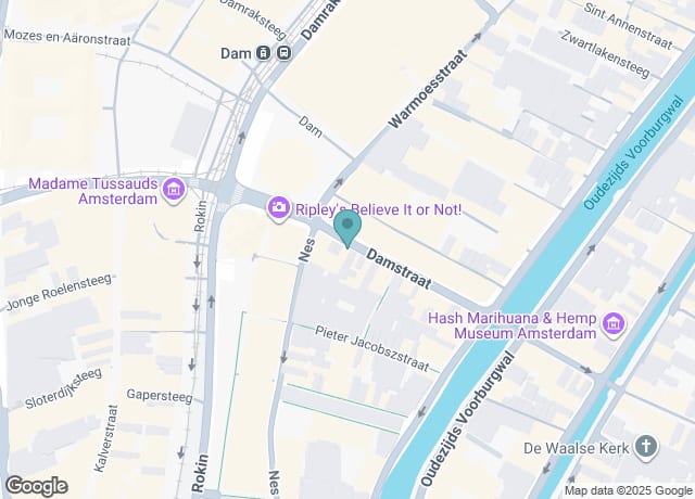 Map showing location of Cannabis Museum Amsterdam
