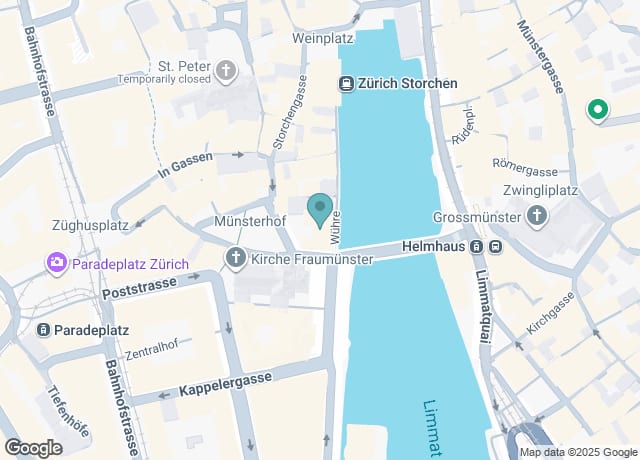 Map showing location of Zunfthaus zur Meisen