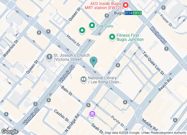 Map showing location of The Lobby Lounge