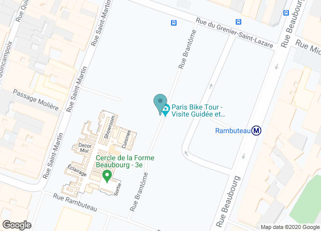 Map showing location of Paris Bike Tour