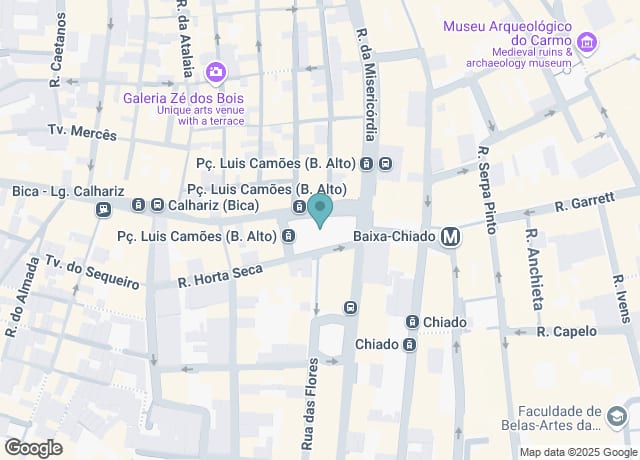 Map showing location of Praça Luís de Camões