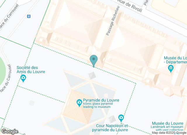 Map showing location of Louvre Pyramid
