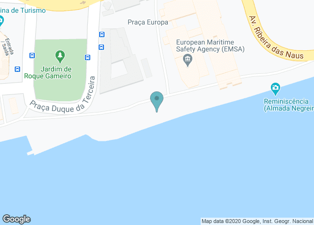 Map showing location of Cais da Ribeira das Naus