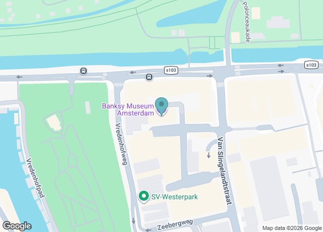 Map showing location of Banksy Museum Amsterdam