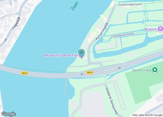 Map showing location of Museum Zaanse Tijd