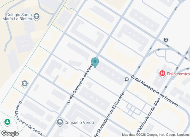Map showing location of Oh! Yoga, Santuario de Valverde