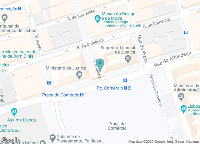 Map showing location of Arco da Rua Augusta