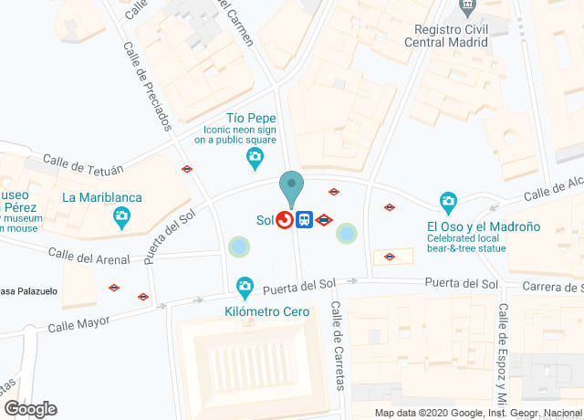 Map showing location of Estatua Ecuestre de Carlos III