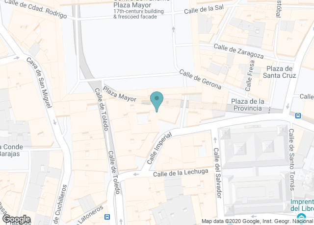 Map showing location of Pestana Plaza Mayor