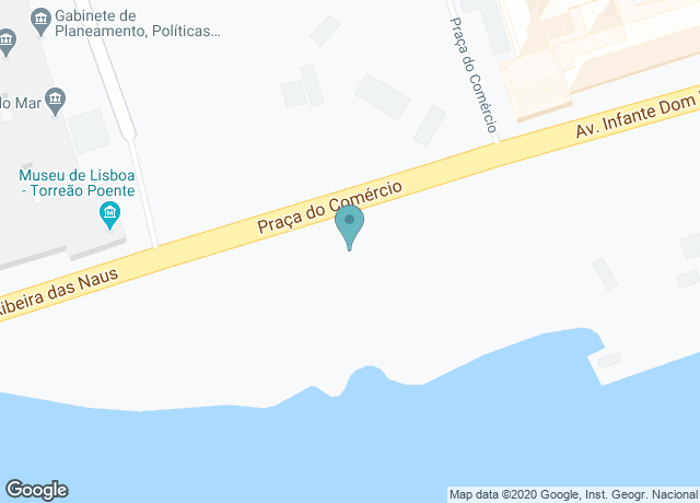 Map showing location of Cais das Colunas