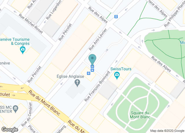 Map showing location of Geneva Bus Station - City Tour