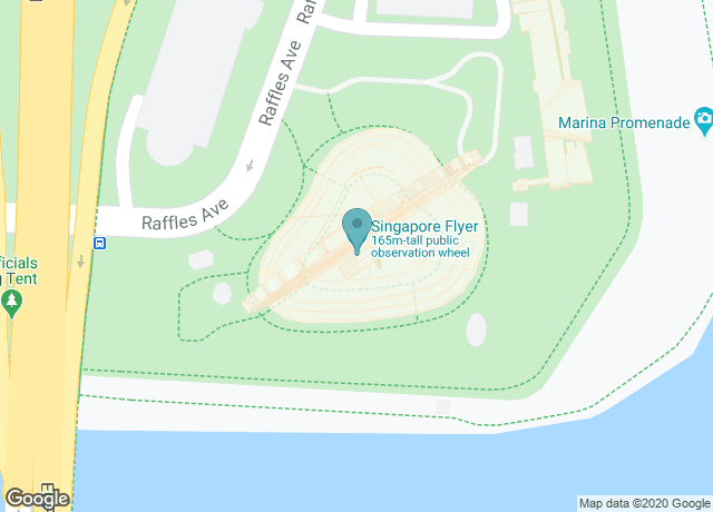 Map showing location of Singapore Flyer