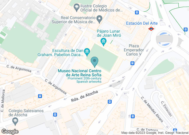 Map showing location of Museo Nacional Centro de Arte Reina Sofía