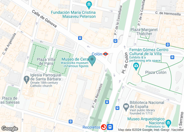 Map showing location of Museo de Cera