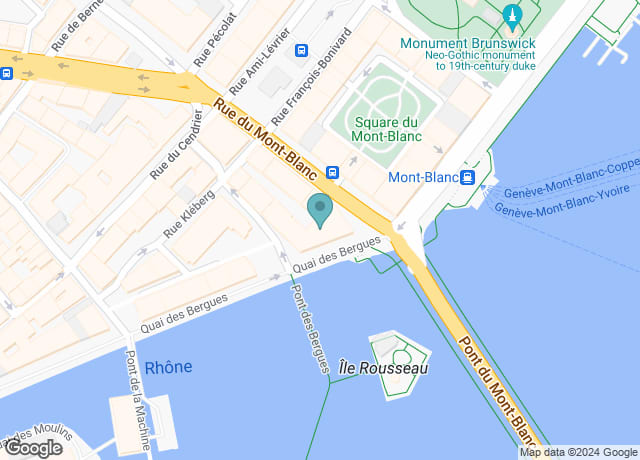 Map showing location of Four Seasons Hôtel des Bergues