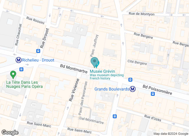 Map showing location of Theatre Grévin