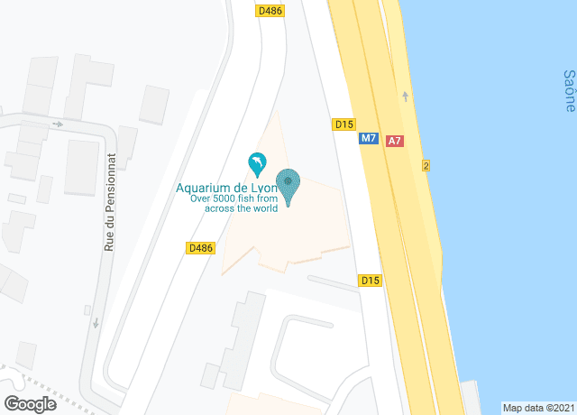 Map showing location of Aquarium of Lyon