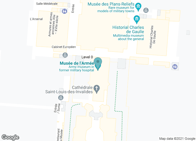 Map showing location of The Army Museum