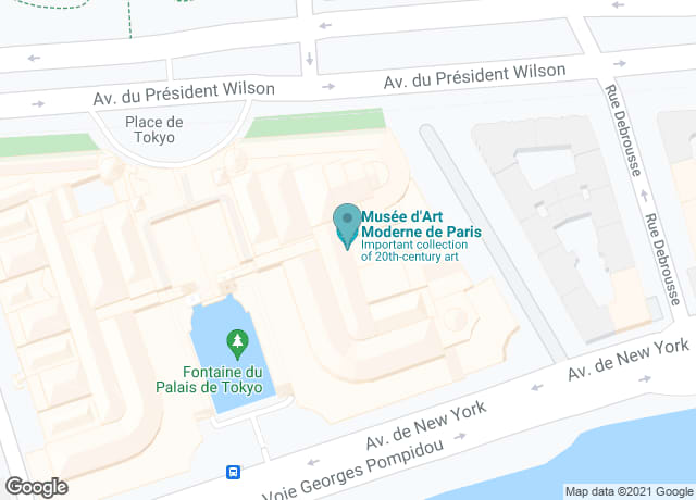 Map showing location of Musée d'Art Moderne de Paris
