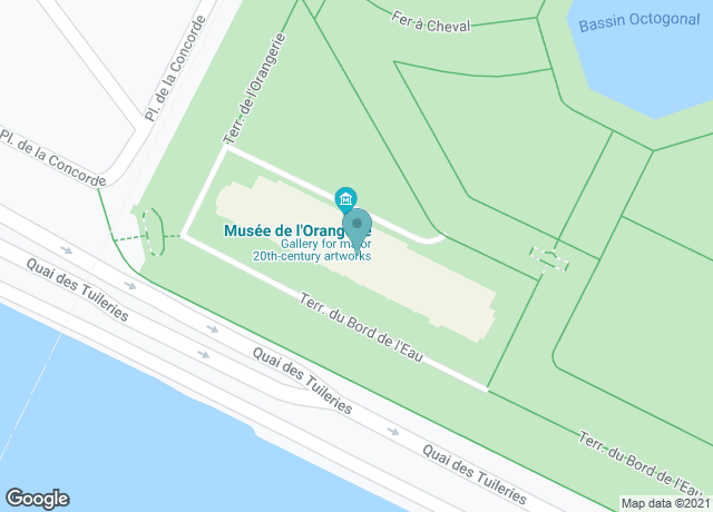 Map showing location of Musée de l'Orangerie