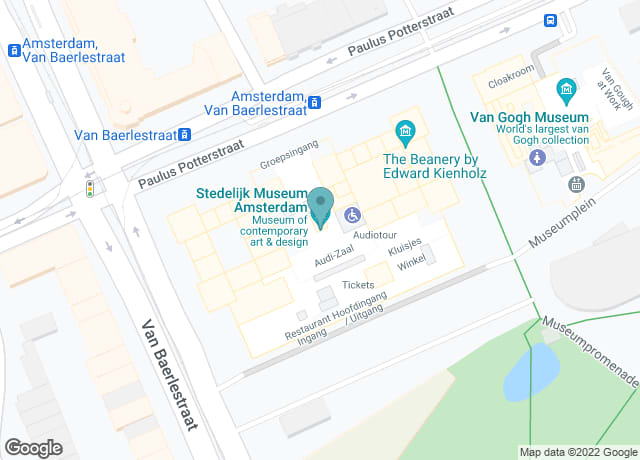 Map showing location of Stedelijk Museum Amsterdam