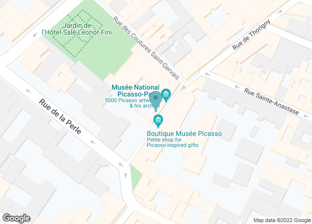 Map showing location of Musée National Picasso-Paris