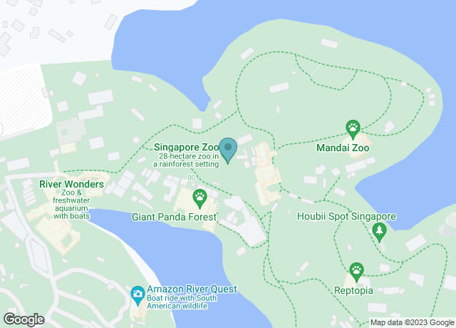 Map showing location of Singapore Zoo