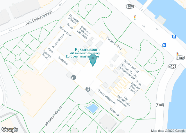 Map showing location of Rijksmuseum
