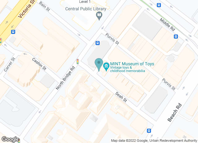 Map showing location of MINT Museum of Toys