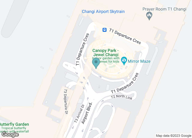 Map showing location of Changi Experience Studio